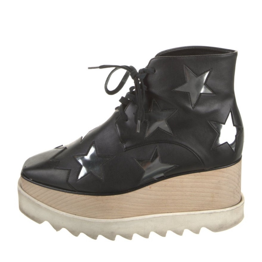 Stella McCartney Black and Silver Ankle Boots with Star Design